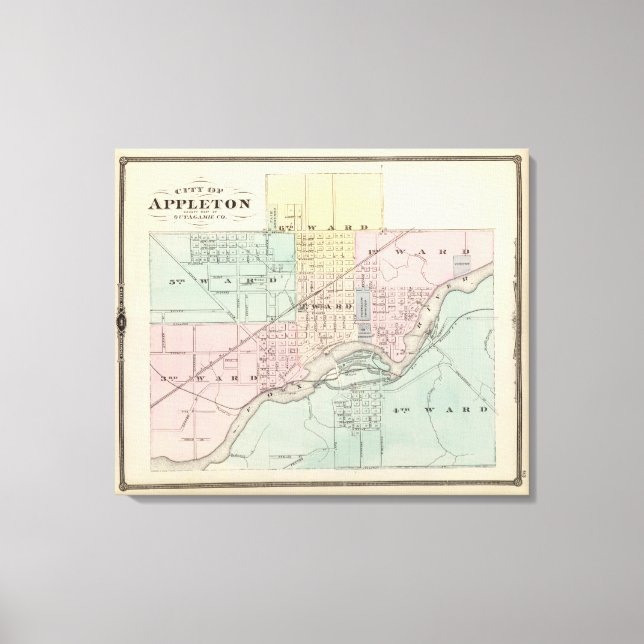 Lienzo Ciudad de Appleton, sede del condado de Outagamie  (Anverso)