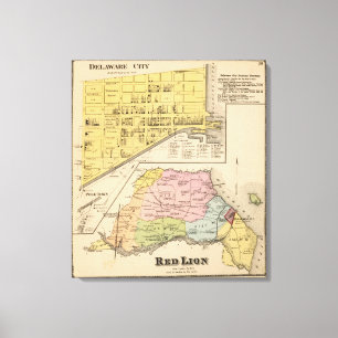 Lienzo Ciudad de Delaware, león rojo
