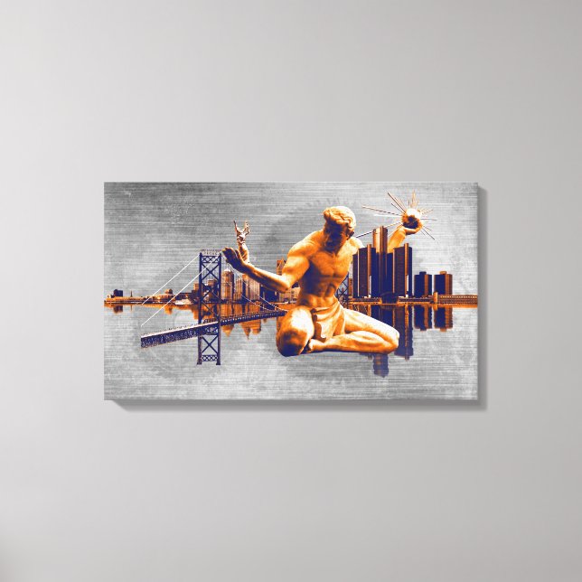 Lienzo Ciudad de Detroit (Anverso)