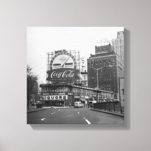 Lienzo Ciudad de Estados Unidos con carteles comerciales