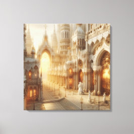 Lienzo Ciudad de fantasía de encaje blanco