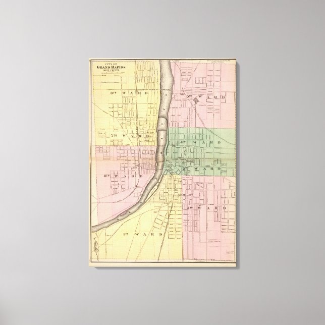 Lienzo Ciudad de Grand Rapids, condado de Kent (Anverso)