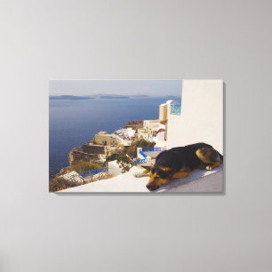 Lienzo Ciudad de Grecia, isla de Santorini, Oia, el