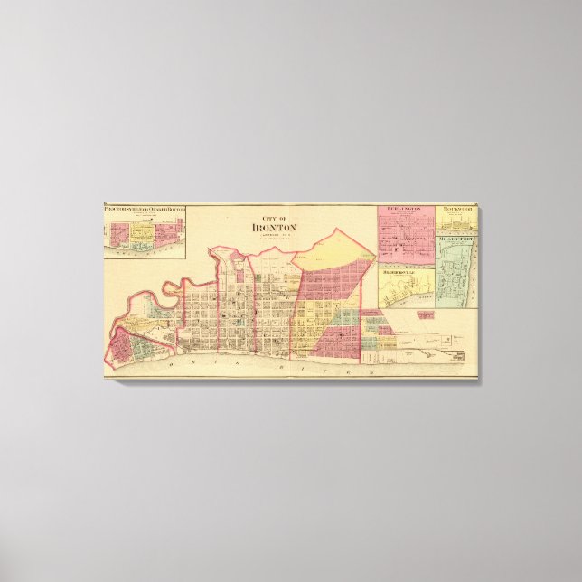 Lienzo Ciudad de Ironton con Proctorsville (Anverso)