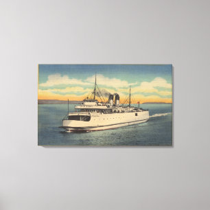 Lienzo Ciudad de Mackinaw, MI - vista de la ciudad de