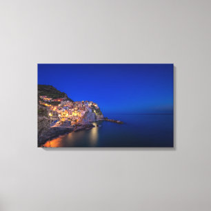 Lienzo Ciudad de Manarola en Cinque Terre por la noche