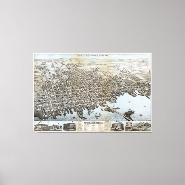 Lienzo Ciudad de New Bedford Massachusetts (1876) (Anverso)
