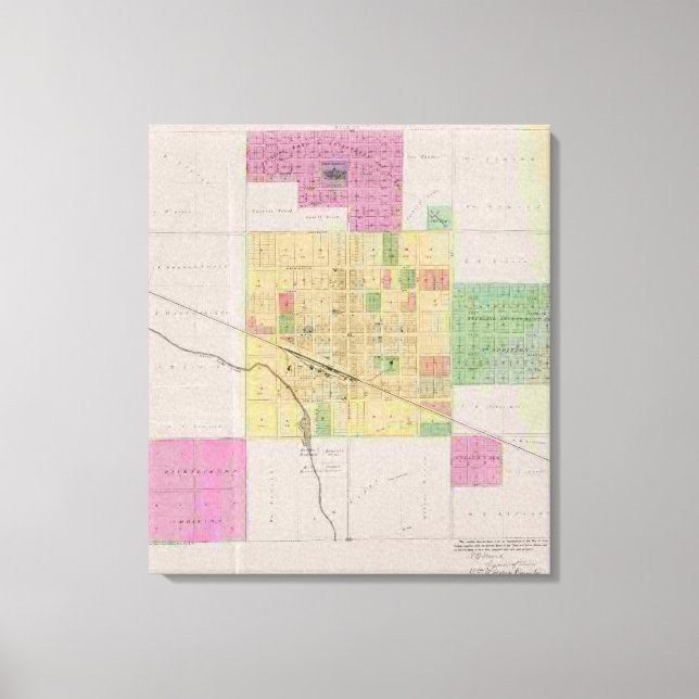 Lienzo Ciudad de Sterling, condado de Rice, Kansas (Anverso)