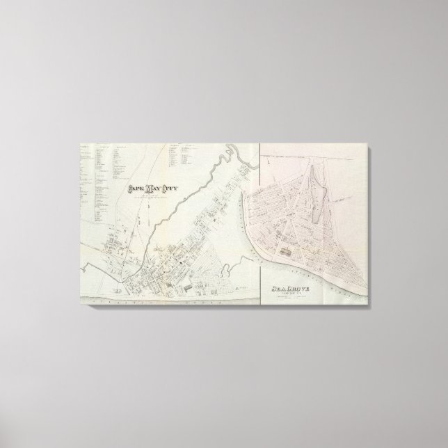 Lienzo Ciudad del Cabo de Mayo y Sea Grove, Nueva Jersey (Anverso)