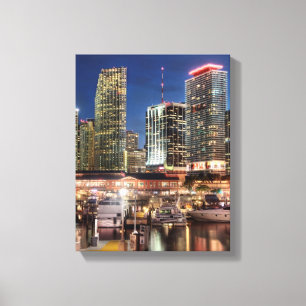 Lienzo Ciudad del horizonte de Miami en la Florida