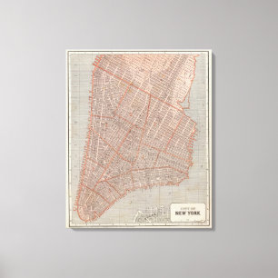 Lienzo Ciudad del mapa del atlas de NY