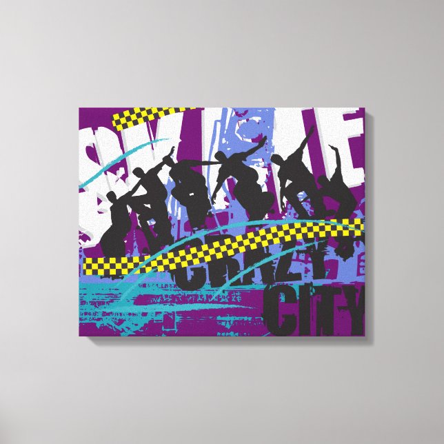 Lienzo Ciudad del Skate (Anverso)