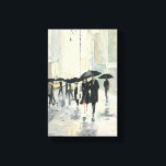 Lienzo Ciudad en lluvia<br><div class="desc">© Avery Tillmon / Wild Apple. Imagen de gente caminando por la ciudad. Está lloviendo, y la gente tiene sus paraguas.</div>