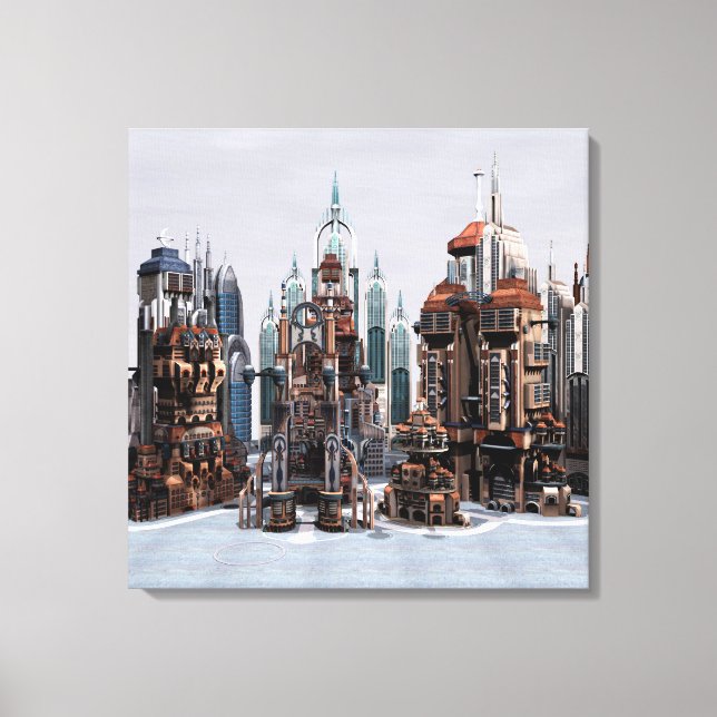 Lienzo Ciudad futurista (Anverso)