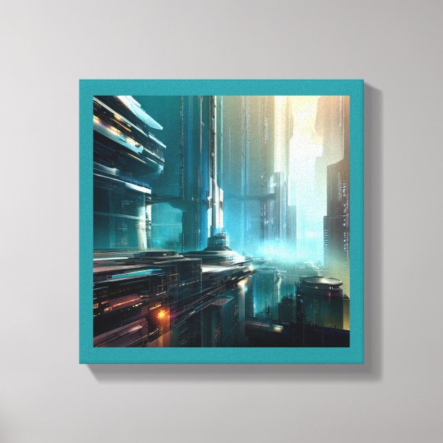 Lienzo Ciudad futurista de SF 3 (Anverso)