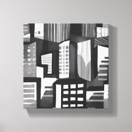Lienzo Ciudad geométrica moderna | Contemporáneo en blanc