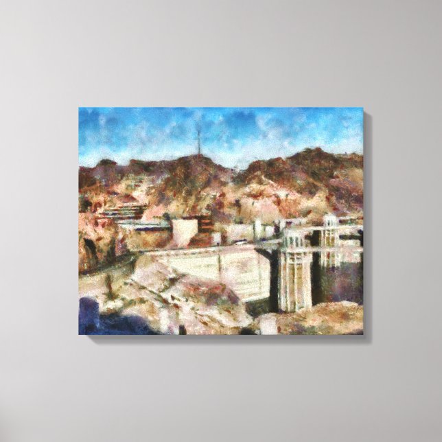 Lienzo Ciudad - Nevada - Presa Hoover (Anverso)