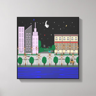 Lienzo Ciudad Nocturna