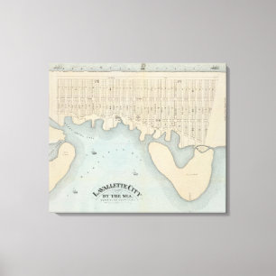 Lienzo Ciudad por el mar, playa de Squan, NJ de