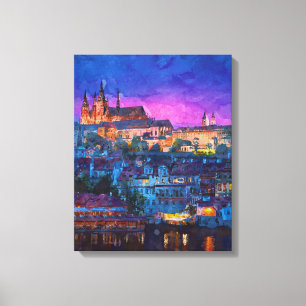 Lienzo Ciudad por la noche
