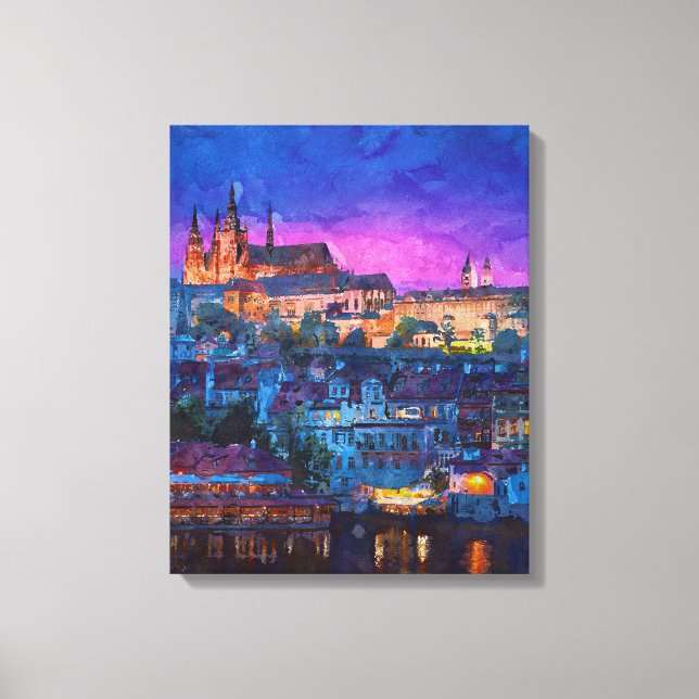 Lienzo Ciudad por la noche (Anverso)
