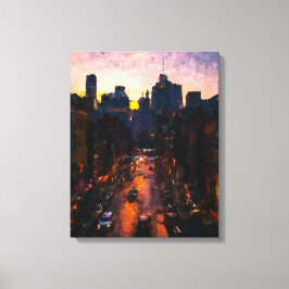 Lienzo Ciudad por la noche