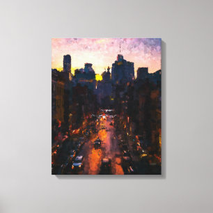 Lienzo Ciudad por la noche 