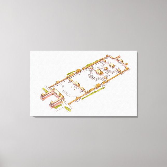 Lienzo Ciudad Prohibida de Beijing. Detalle (Anverso)