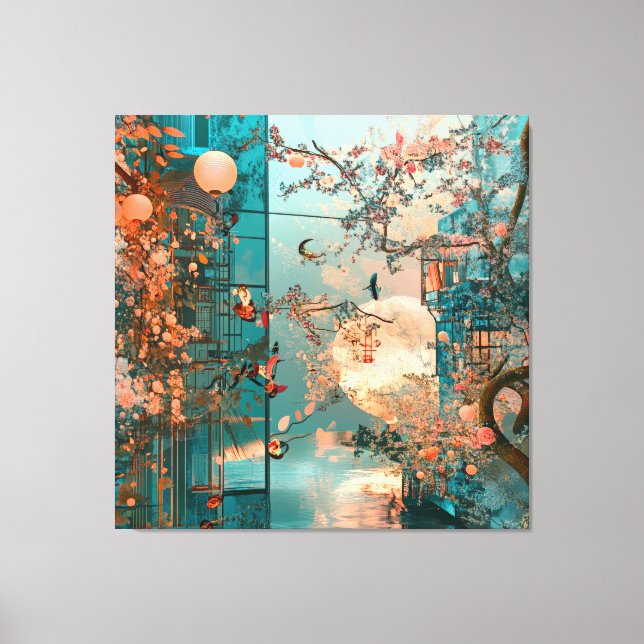 Lienzo Ciudad rosa 2 (Anverso)