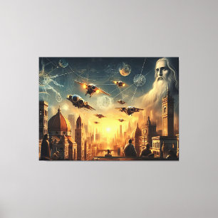 Lienzo Civilización Antigua Futurista - C Surrealista de