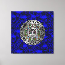 Clan Anderson Escudo y Tartan Knot on Thistle