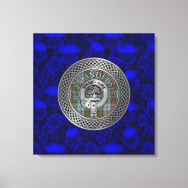 Lienzo Clan Anderson Escudo y Tartan Knot on Thistle