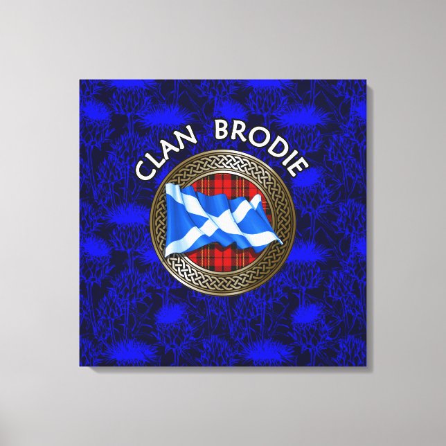 Lienzo Clan Brodie Tartan Knot & Flag (Anverso)