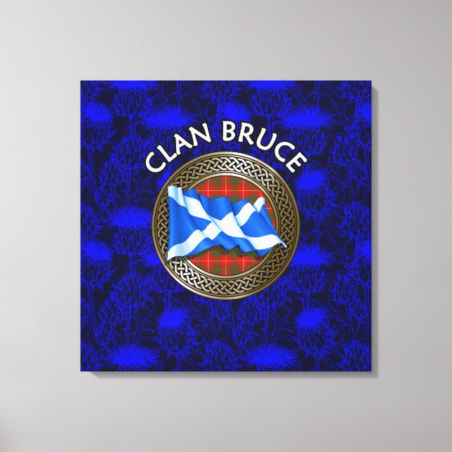 Lienzo Clan Bruce Tartan Knot & Flag (Anverso)