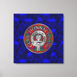 Lienzo Clan Donnachaidh Escudo y Tartán en Thistle