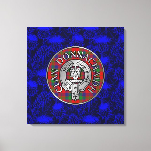 Lienzo Clan Donnachaidh Escudo y Tartán en Thistle (Anverso)