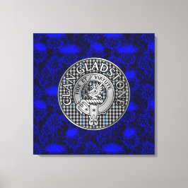 Lienzo Clan Gladstone Escudo y Tartán en el cardo