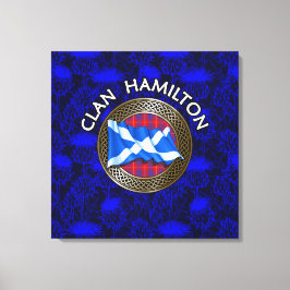 Lienzo Clan Hamilton Tartan Knot & Flag