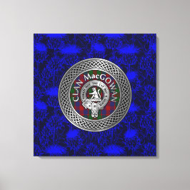 Lienzo Clan MacGowan Escudo y Tartan Knot on Thistle