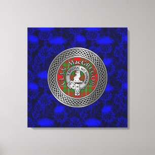 Lienzo Clan MacGregor Escudo & Tartan Knot on Thistle