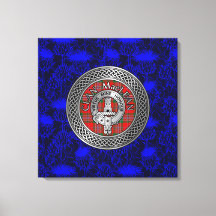 Clan MacLean Escudo & Tartan Knot on Thistle