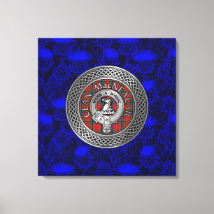 Lienzo Clan MacNeacail Escudo y Tartan Knot on Thistle