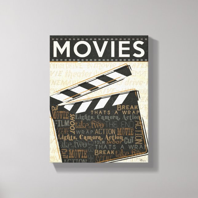 Lienzo Clapper de película vintage (Anverso)