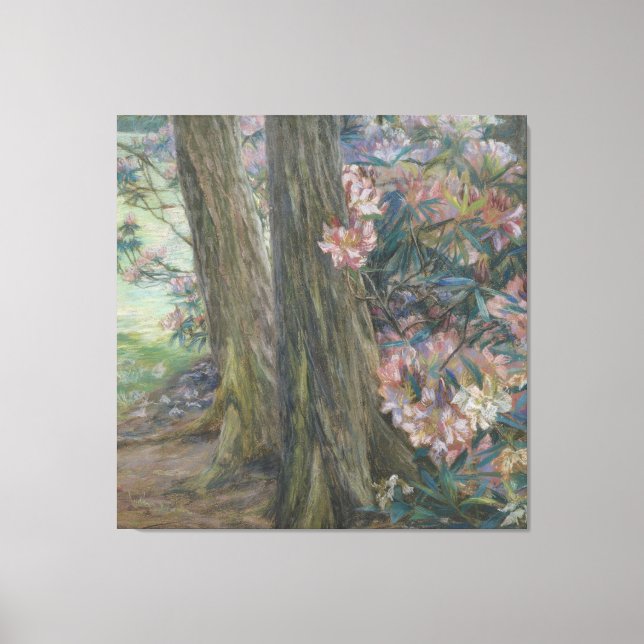 Lienzo Clara Voortman Rhododendron Bush en un jardín (Anverso)