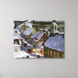 Lienzo Clarence Gagnon - Misa de medianoche