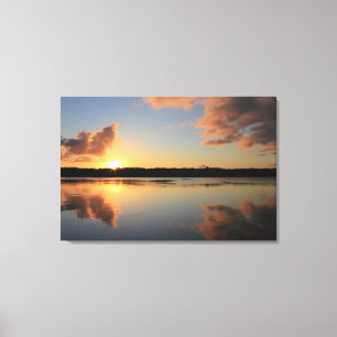 Lienzo Clarence River Sunset en el panel 3 de sepia.
