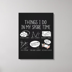 Lienzo Clarinet Jugador Hombres Orquesta Funny Clarinet