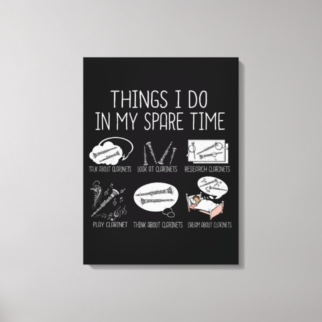 Lienzo Clarinet Jugador Hombres Orquesta Funny Clarinet (Anverso)