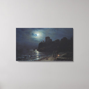 Lienzo Claro de luna al borde de un lago, 1870