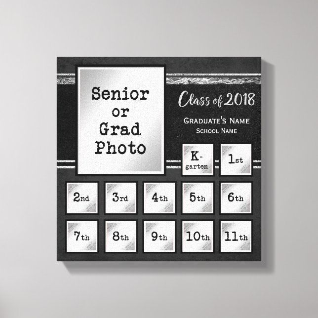 Lienzo Clase de 2018 K-12 Photo Keepsake (Anverso)